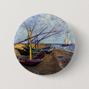 Fishing Boats on Beach Button