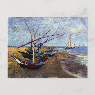 Fishing Boats on Beach Holiday Postcard