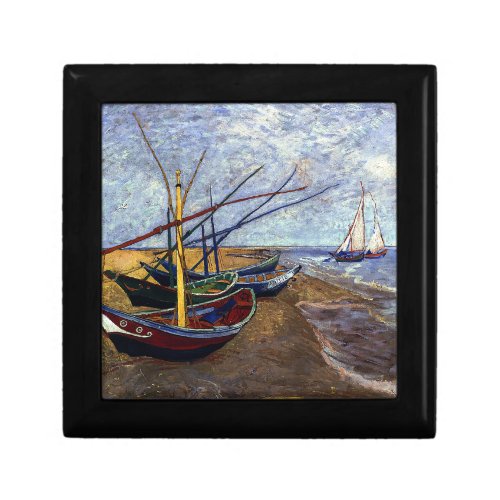 Fishing Boats on Beach Jewelry Box