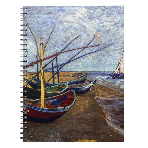 Fishing Boats on Beach Notebook