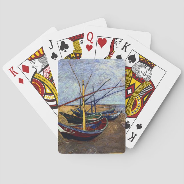 Fishing Boats on Beach Poker Cards (Back)