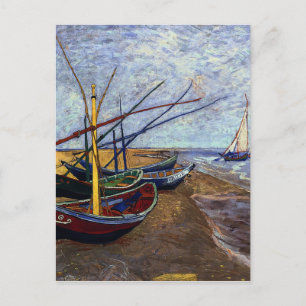 Fishing Boats on Beach Postcard