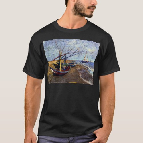 Fishing Boats on Beach T_Shirt