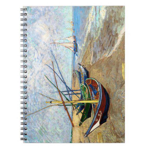 Fishing Boats on Saintes_Maries Beach Van Gogh art Notebook