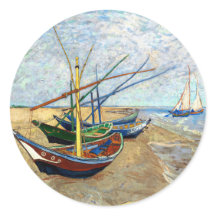 Fishing Boats on Saintes-Maries Beach - Van Gogh