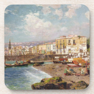 Fishing Boats on the Beach at Marinella, Naples (o Drink Coaster