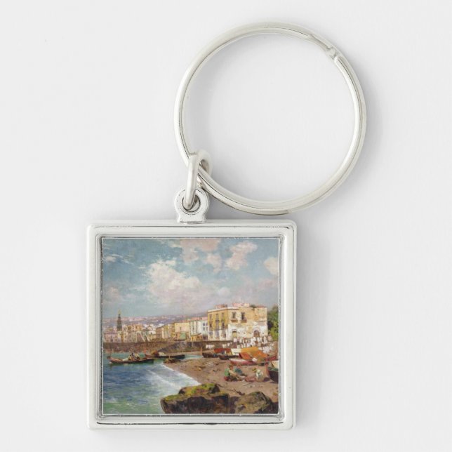 Fishing Boats on the Beach at Marinella, Naples (o Keychain (Front)