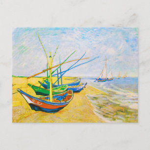 Fishing Boats on the Beach at Saintes-Mariesf Postcard