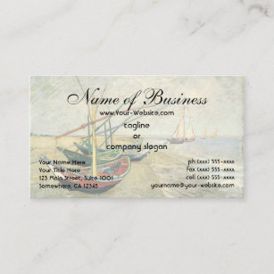 Fishing Boats on the Beach by Vincent van Gogh Business Card