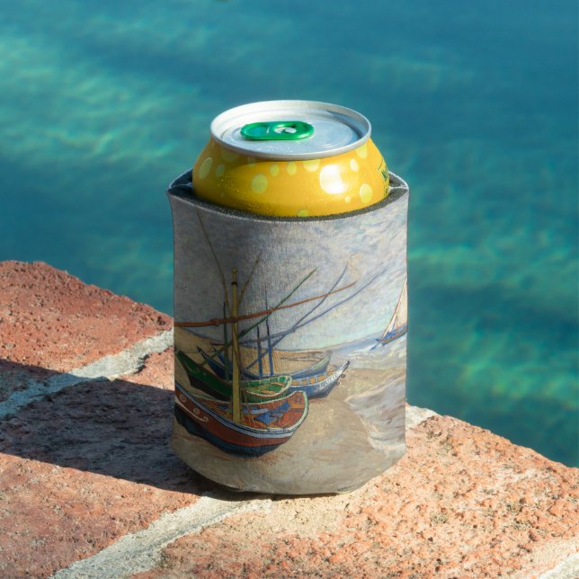 Fishing Boats on the Beach by Vincent Van Gogh  Can Cooler (In Situ Pool)