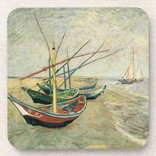 Fishing Boats on the Beach by Vincent van Gogh Coaster