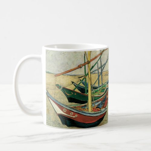 Fishing Boats on the Beach by Vincent van Gogh Coffee Mug