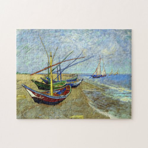 Fishing Boats on the Beach by Vincent Van Gogh Jigsaw Puzzle