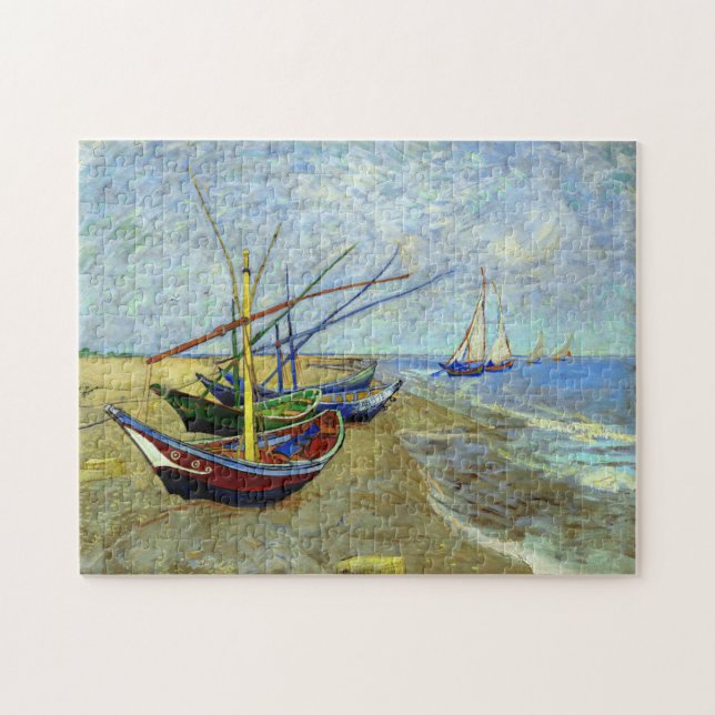 Fishing Boats on the Beach by Vincent Van Gogh Jigsaw Puzzle (Horizontal)
