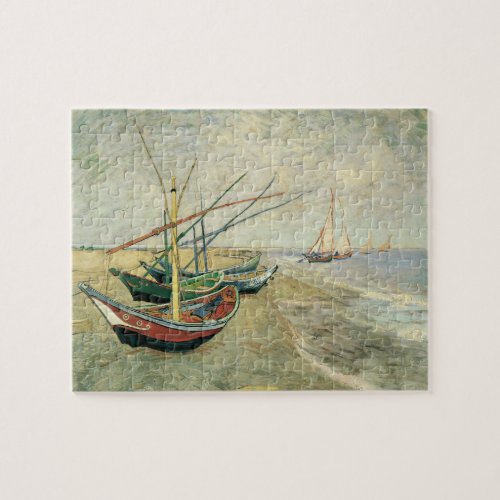 Fishing Boats on the Beach by Vincent van Gogh Jigsaw Puzzle