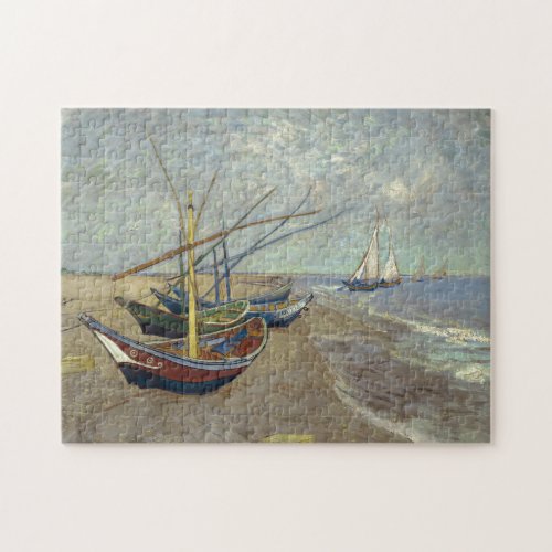 Fishing Boats on the Beach by Vincent Van Gogh Jigsaw Puzzle