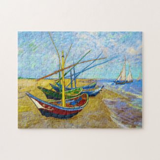 Fishing Boats on the Beach by Vincent Van Gogh Jigsaw Puzzle