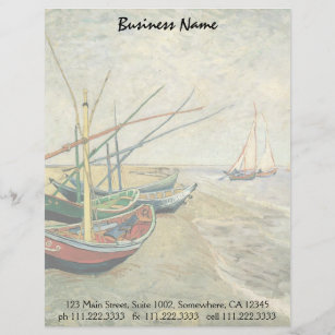 Fishing Boats on the Beach by Vincent van Gogh Letterhead