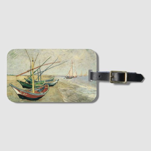 Fishing Boats on the Beach by Vincent van Gogh Luggage Tag