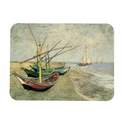 Fishing Boats on the Beach by Vincent van Gogh Magnet