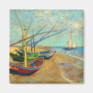 Fishing Boats on the Beach by Vincent van Gogh Magnet