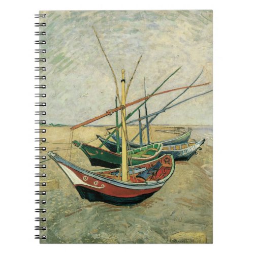 Fishing Boats on the Beach by Vincent van Gogh Notebook