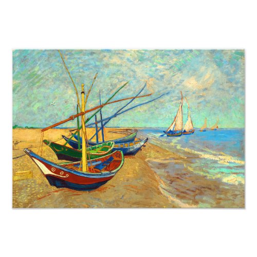 Fishing Boats on the Beach by Vincent van Gogh Photo Print
