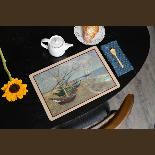 Fishing Boats on the Beach by Vincent Van Gogh  Placemat (Creator Uploaded)