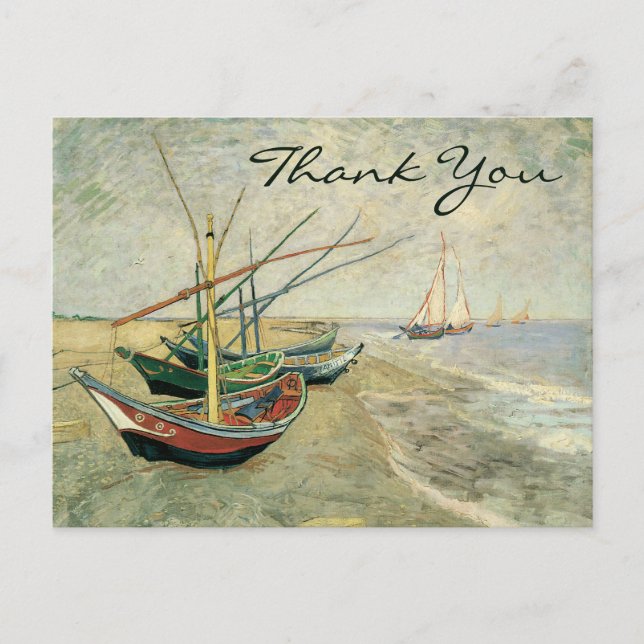 Fishing Boats on the Beach by Vincent van Gogh Postcard (Front)