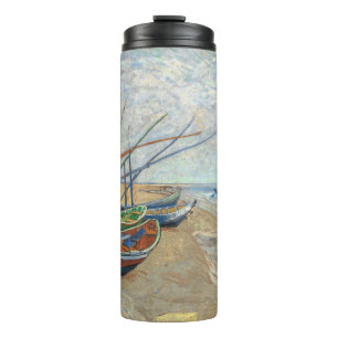 Fishing Boats on the Beach by Vincent Van Gogh  Thermal Tumbler