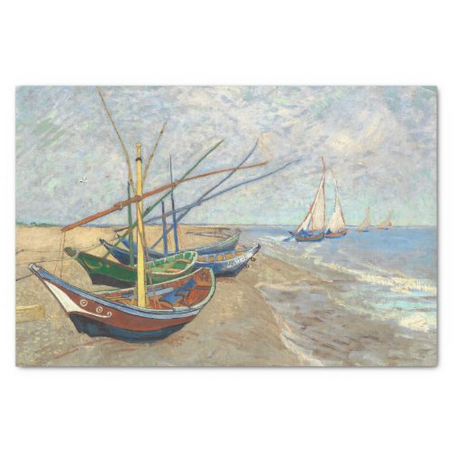 Fishing Boats on the Beach by Vincent Van Gogh  Tissue Paper