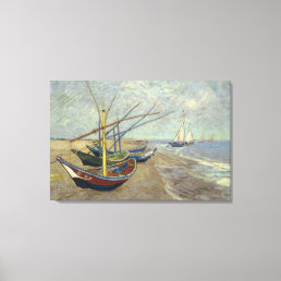 Fishing boats on the beach canvas print