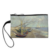 Fishing boats on the beach coin wallet (Back)