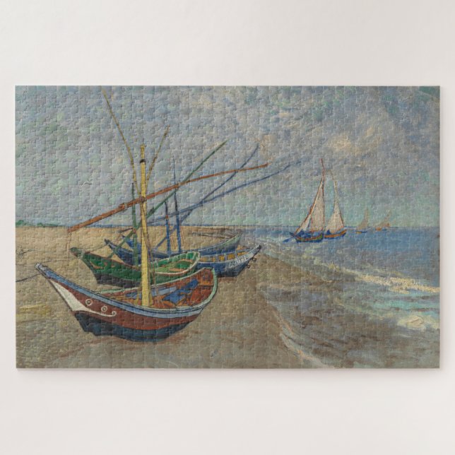 Fishing boats on the beach of Les Saintes-Maries  Jigsaw Puzzle (Horizontal)