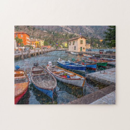 Fishing Boats on the Lake in Riva del Garda Italy Jigsaw Puzzle