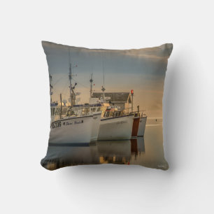 Fishing boats photo pillow