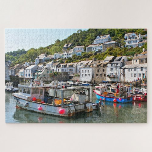 Fishing boats Polperro Cornwall England Jigsaw Puzzle