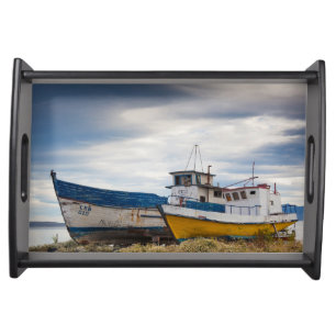 Fishing boats serving tray