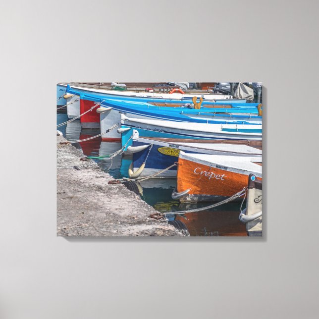 Fishing boats view canvas print (Front)