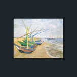 Fishing Boats | Vincent van Gogh Canvas Print<br><div class="desc">Fishing Boats on the Beach at Saintes-Maries (1888) by Dutch post-impressionist artist Vincent Van Gogh. Original artwork is an oil on canvas seascape painting depicting several fishing boats on the ocean shore.

Use the design tools to add custom text or personalize the image.</div>