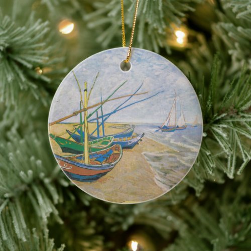 Fishing Boats  Vincent Van Gogh Ceramic Ornament