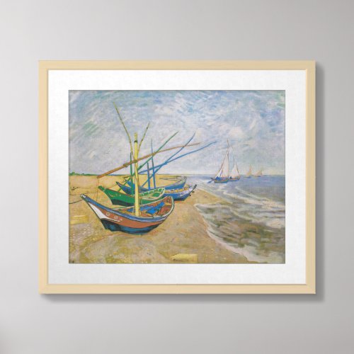 Fishing Boats  Vincent Van Gogh Framed Art
