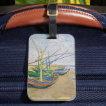 Fishing Boats | Vincent Van Gogh Luggage Tag<br><div class="desc">Fishing Boats on the Beach at Saintes-Maries (1888) by Dutch post-impressionist artist Vincent Van Gogh. Original artwork is an oil on canvas seascape painting depicting several fishing boats on the ocean shore.

Use the design tools to add custom text or personalize the image.</div>
