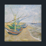 Fishing Boats | Vincent van Gogh Magnet<br><div class="desc">Fishing Boats on the Beach at Saintes-Maries (1888) by Dutch post-impressionist artist Vincent Van Gogh. Original artwork is an oil on canvas seascape painting depicting several fishing boats on the ocean shore.

Use the design tools to add custom text or personalize the image.</div>