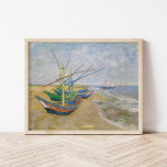 Fishing Boats | Vincent Van Gogh Poster<br><div class="desc">Fishing Boats on the Beach at Saintes-Maries (1888) by Dutch post-impressionist artist Vincent Van Gogh. Original artwork is an oil on canvas seascape painting depicting several fishing boats on the ocean shore.

Use the design tools to add custom text or personalize the image.</div>