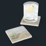 Fishing Boats | Vincent van Gogh Stone Coaster<br><div class="desc">Fishing Boats on the Beach at Saintes-Maries (1888) by Dutch post-impressionist artist Vincent Van Gogh. Original artwork is an oil on canvas seascape painting depicting several fishing boats on the ocean shore.

Use the design tools to add custom text or personalize the image.</div>