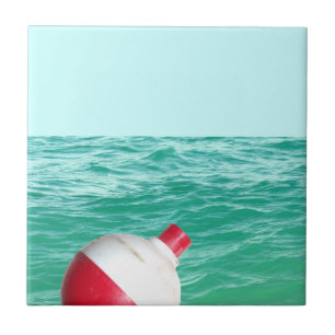 Fishing Bobber in Water Ceramic Tile