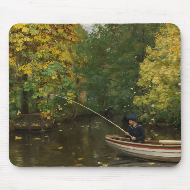 Fishing Boy (by Hans Andersen Brendekilde) Mouse Pad (Front)