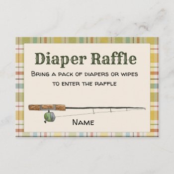 Fishing Boy Diaper Raffle Card by SugSpc_Invitations at Zazzle