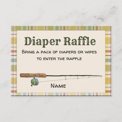 Fishing Boy Diaper Raffle Card